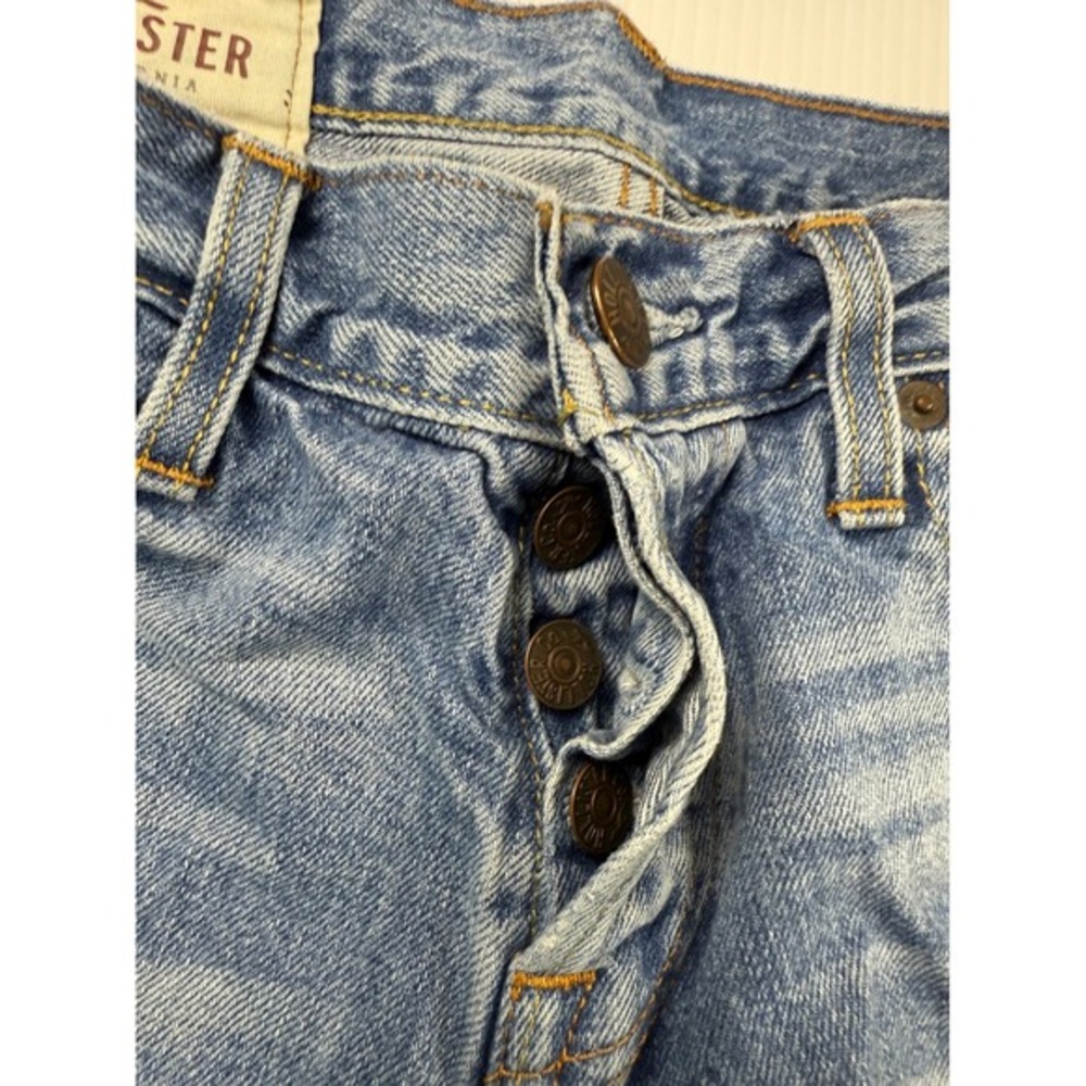 Hollister Jeans Light Wash Denim Button‎ Fly Straight Leg Mens W30 L32 - Picture 5 of 7